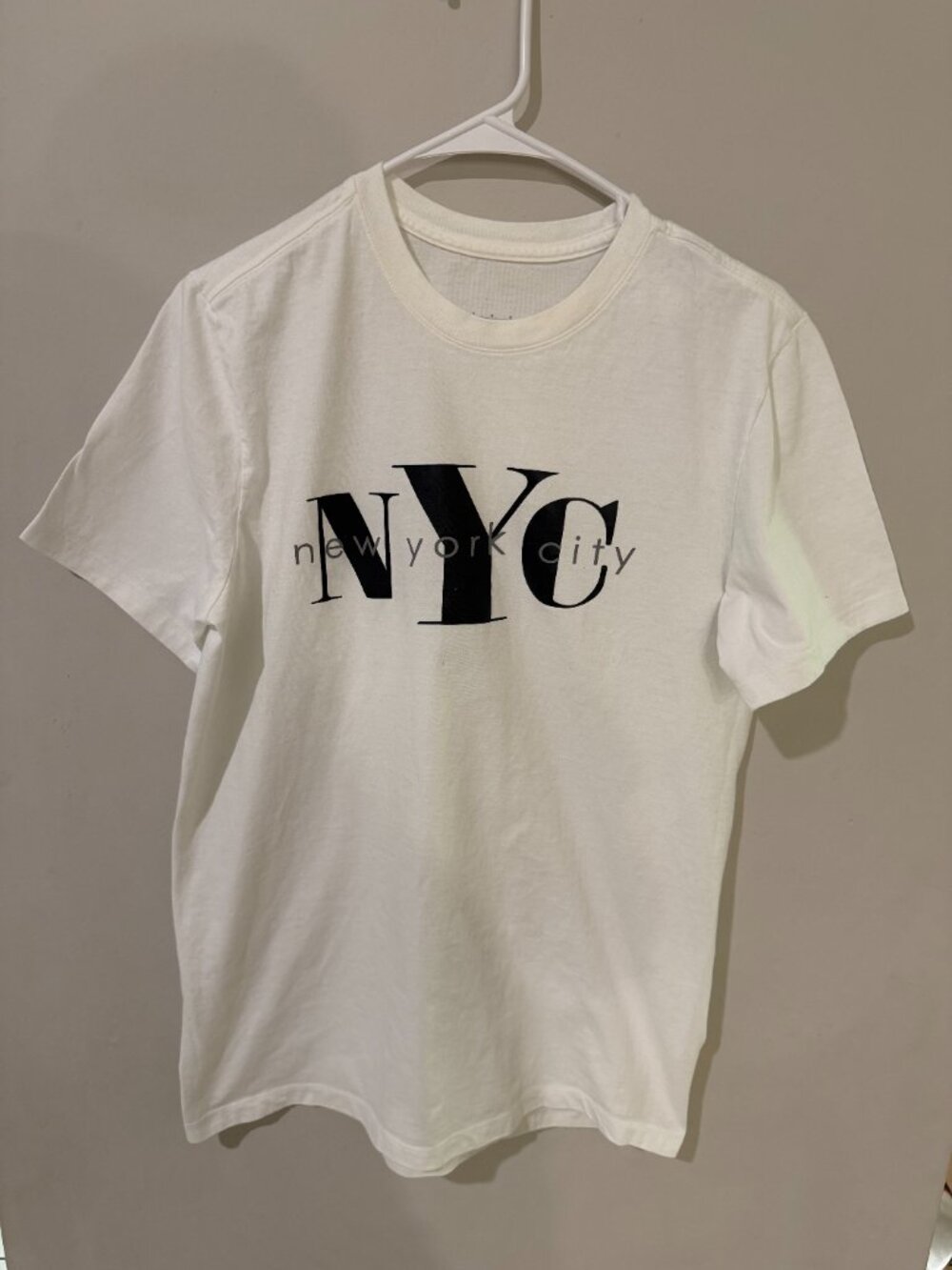 NYC New York City Graphic T Shirt White Black Print